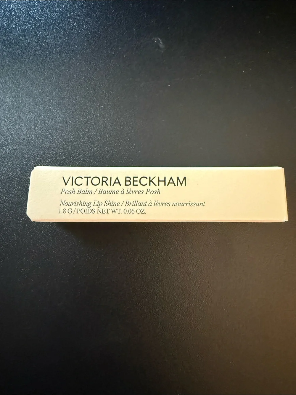 Victoria Beckham Posh Balm Lip Shine — Cream Beige Packaging